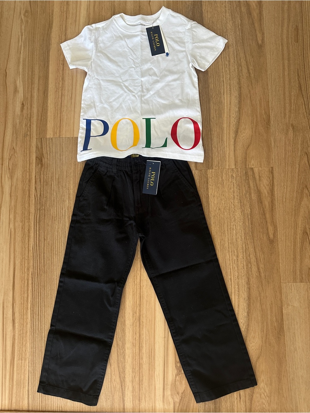 Polo by Ralph Lauren Logo Cotton Jersey tee and pants set 4T-5T